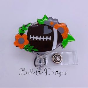 Football with Flowers Badge Reel